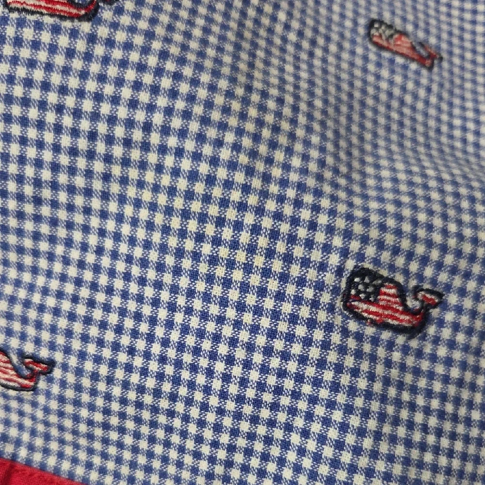 Vineyard Vines Patriotic Blue Checkered Whale Placemats